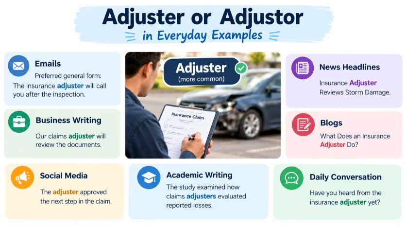 Adjuster or Adjustor in Everyday Examples