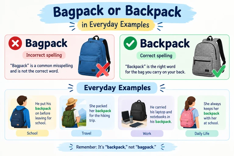 Bagpack or Backpack in Everyday Examples