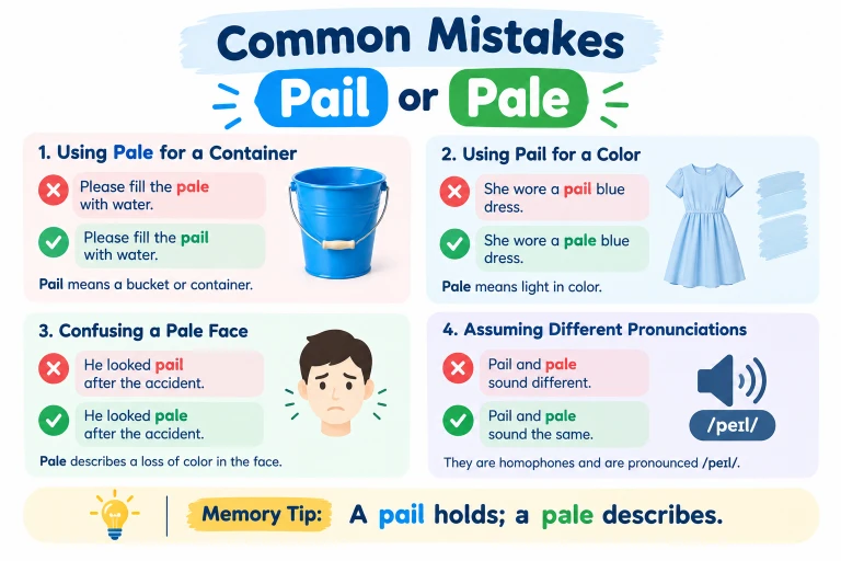 Common Mistakes about Pail or Pale