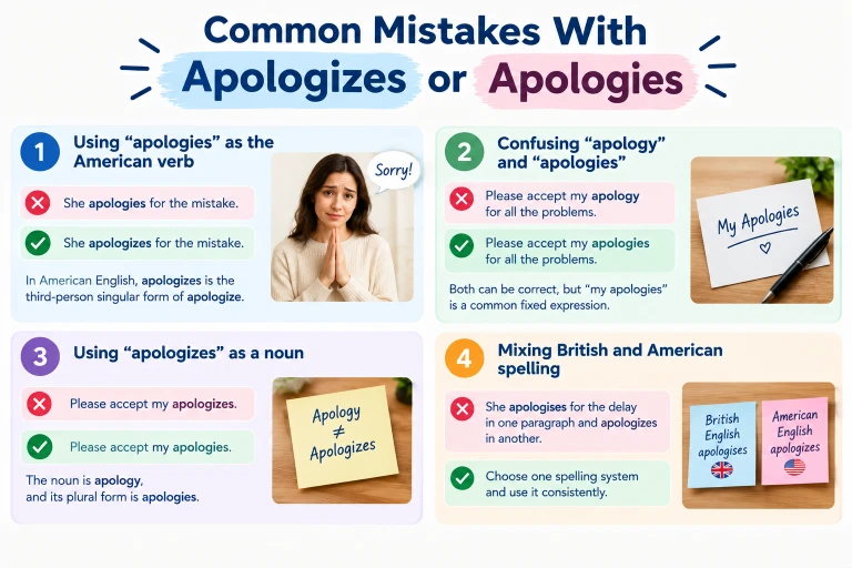 Common Mistakes with Apologizes or Apologies