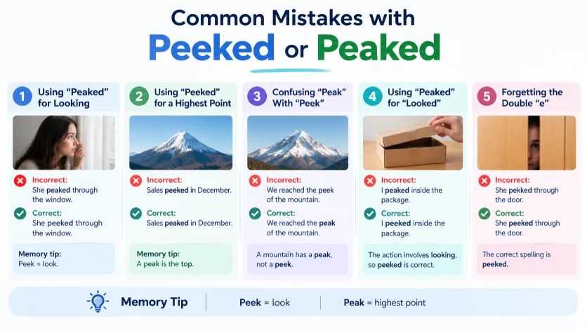 Common Mistakes with Peeked or Peaked