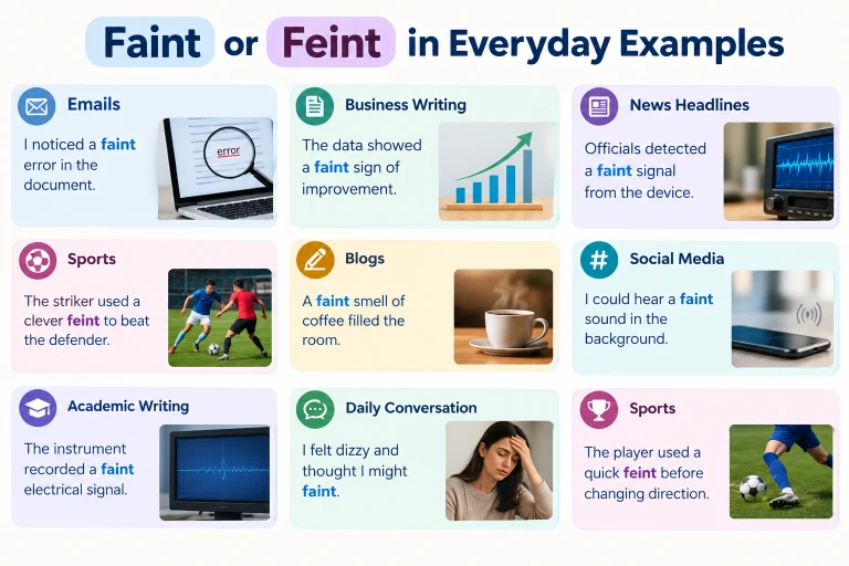 Faint or Feint in Everyday Examples