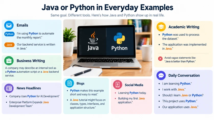 Java or Python in Everyday Examples