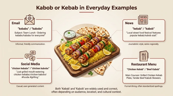 Kabob or Kebab in Everyday Examples