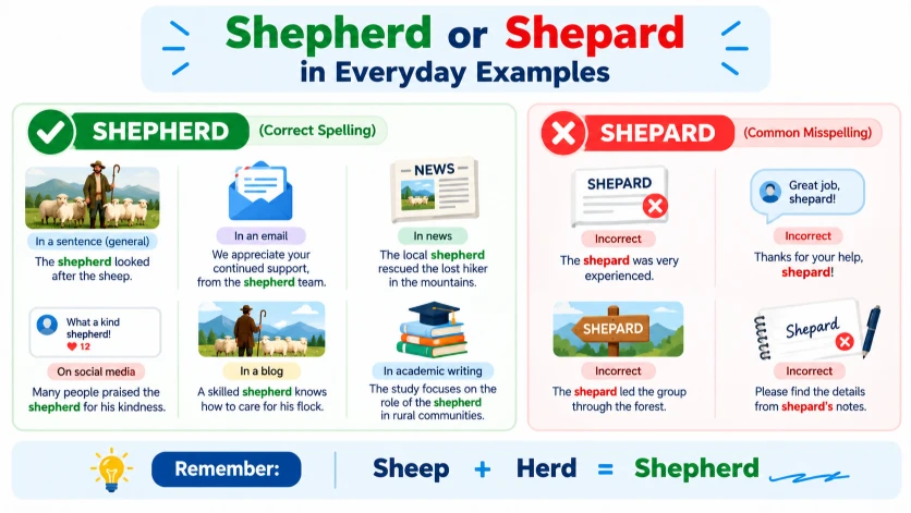 Shepherd or Shepard in Everyday Examples