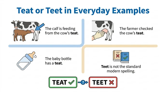 Teat or Teet in Everyday Examples